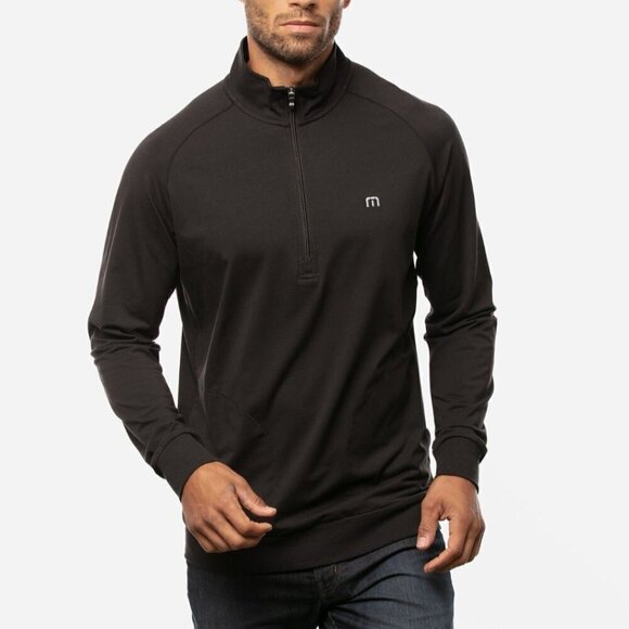 Travis Mathew Apex 1/4 Zip Golf Pullover Black Size M - Picture 1 of 11